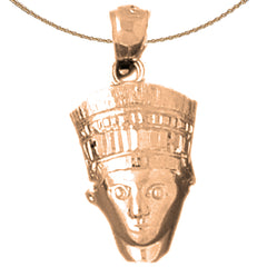 Colgante Nefertiti de oro de 10K, 14K o 18K