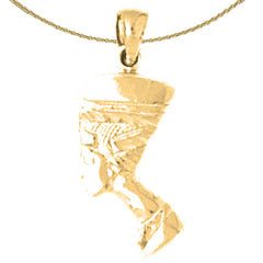 Colgante Nefertiti de oro de 14 quilates o 18 quilates