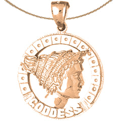 10K, 14K or 18K Gold Egyptian Goddess Pendant
