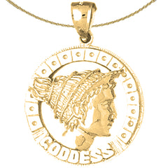 10K, 14K or 18K Gold Egyptian Goddess Pendant