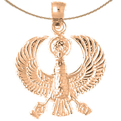 Colgante de pájaro egipcio de oro de 14 quilates o 18 quilates
