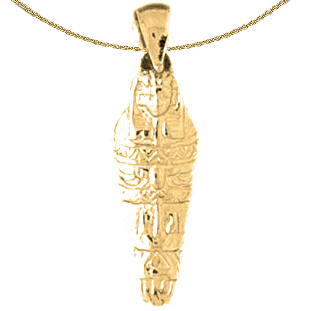 14K or 18K Gold Mummy Pendant