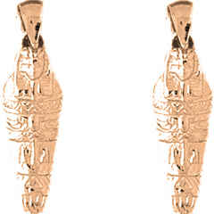 14K or 18K Gold 27mm Mummy Earrings