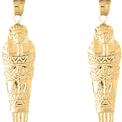 Yellow Gold-plated Silver 50mm Mummy Earrings