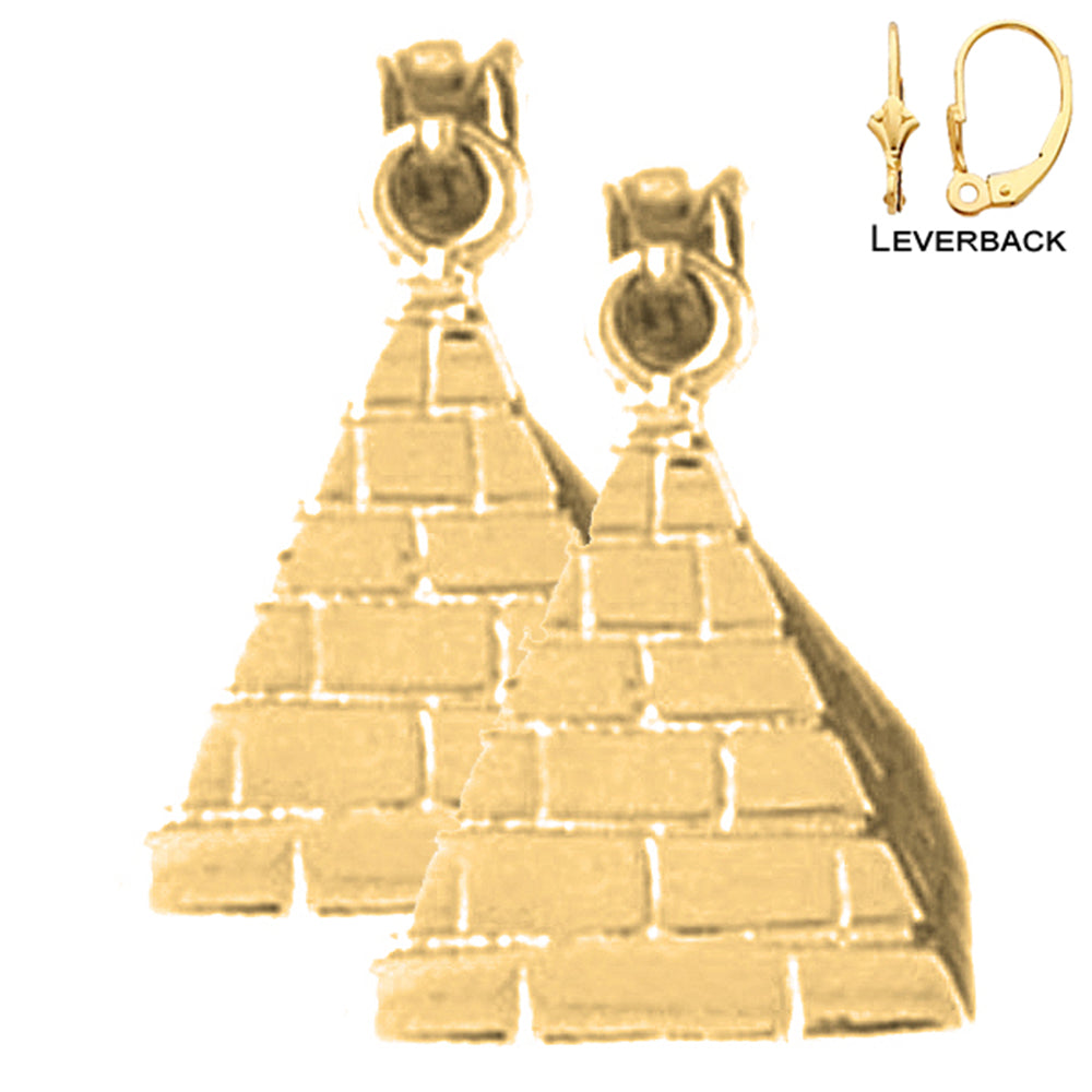 14K or 18K Gold Pyramid Earrings
