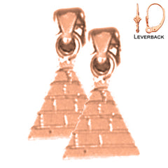 14K or 18K Gold Pyramid Earrings
