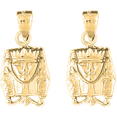 Yellow Gold-plated Silver 23mm King Tut Earrings
