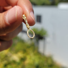 14K or 18K Gold 3D Noose Pendant