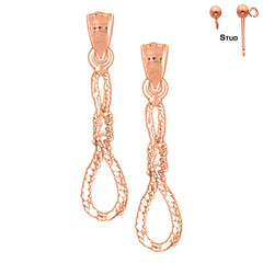 14K or 18K Gold 3D Noose Earrings