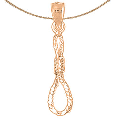 14K or 18K Gold 3D Noose Pendant