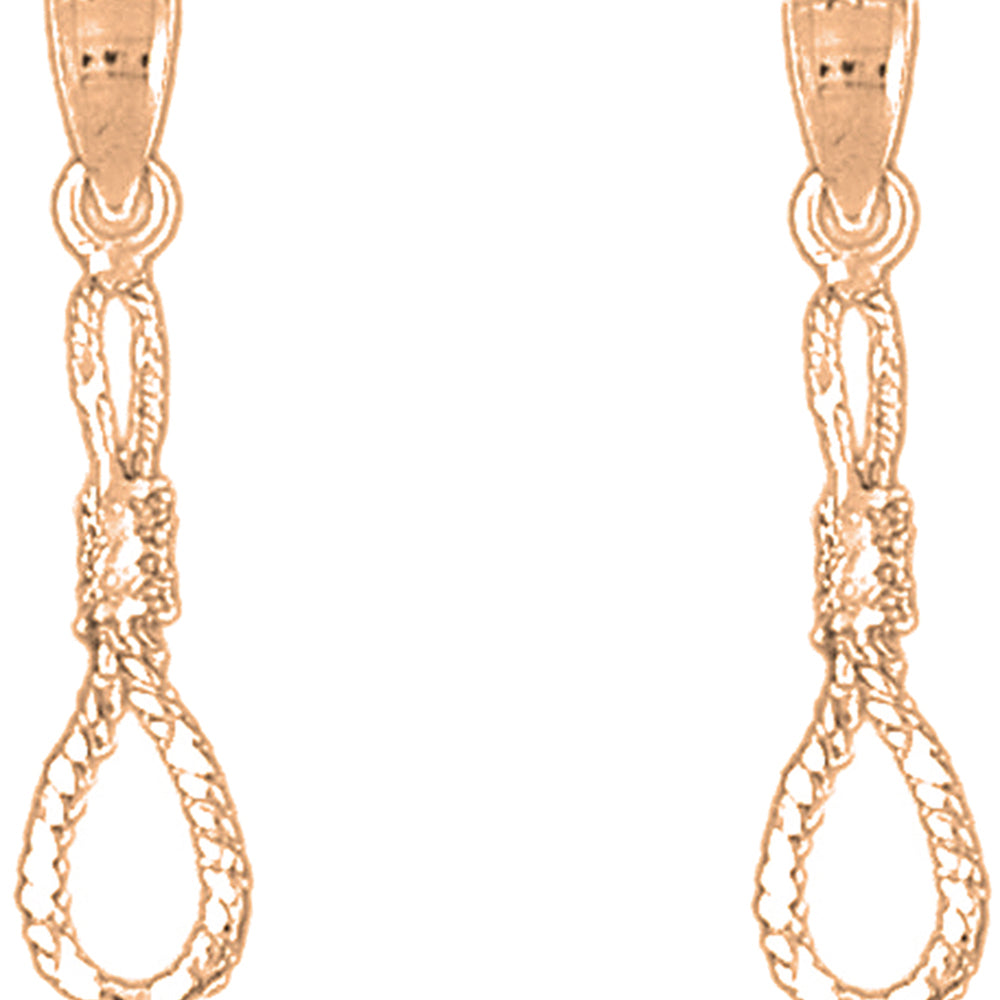 14K or 18K Gold 28mm 3D Noose Earrings