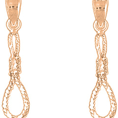 14K or 18K Gold 28mm 3D Noose Earrings