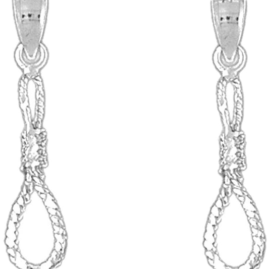 Sterling Silver 28mm 3D Noose Earrings