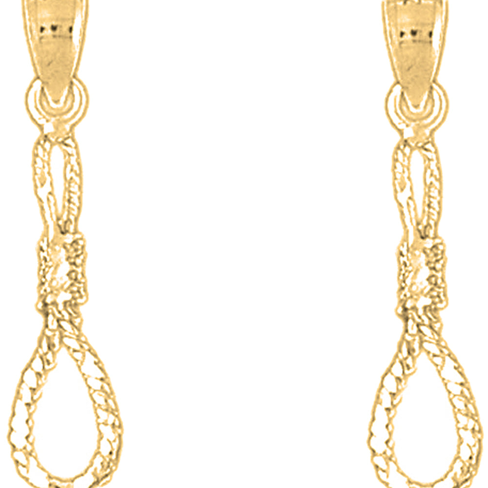 14K or 18K Gold 28mm 3D Noose Earrings