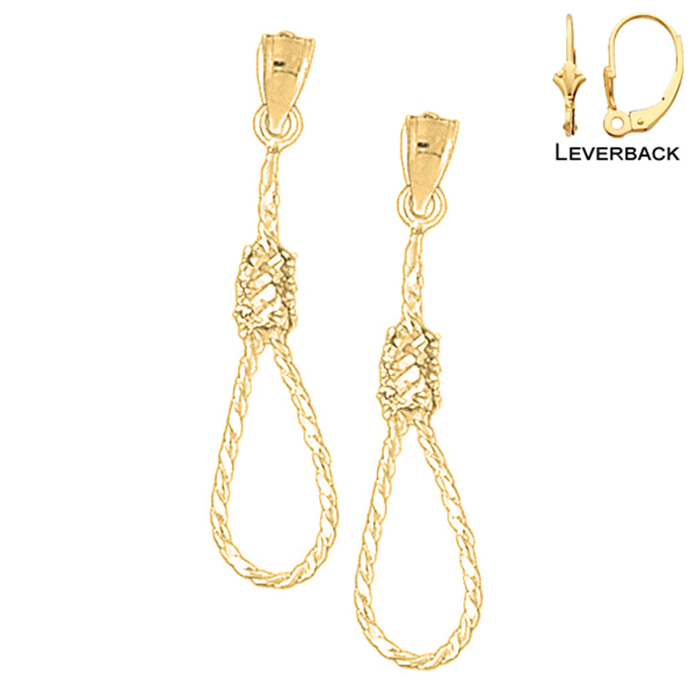 14K or 18K Gold 3D Noose Earrings