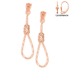 14K or 18K Gold 3D Noose Earrings