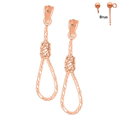 14K or 18K Gold 3D Noose Earrings