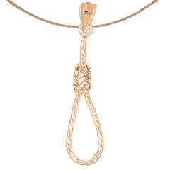 14K or 18K Gold 3D Noose Pendant