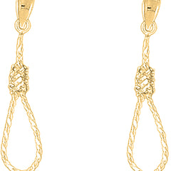 14K or 18K Gold 37mm 3D Noose Earrings