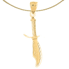 14K or 18K Gold 3D Sword Pendant