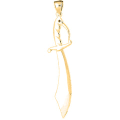 10K, 14K or 18K Gold Sword Pendant