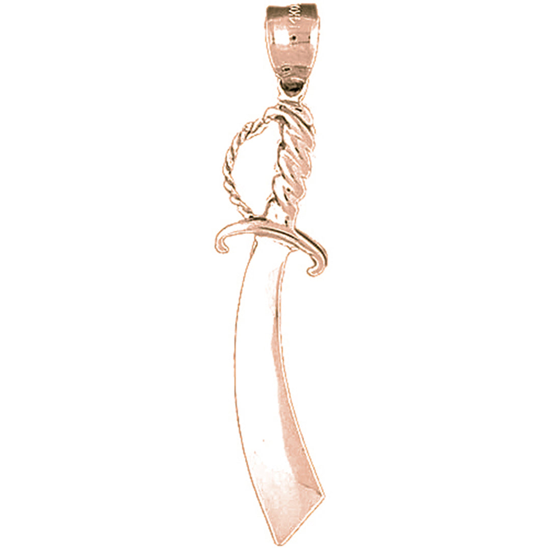 10K, 14K or 18K Gold Sword Pendant