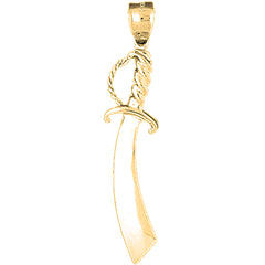 10K, 14K or 18K Gold Sword Pendant