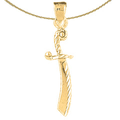 14K or 18K Gold 3D Sword Pendant