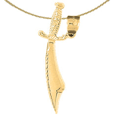 10K, 14K or 18K Gold Sword Pendant