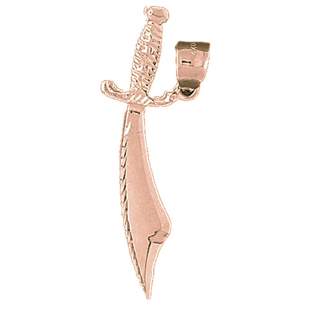 10K, 14K or 18K Gold Sword Pendant