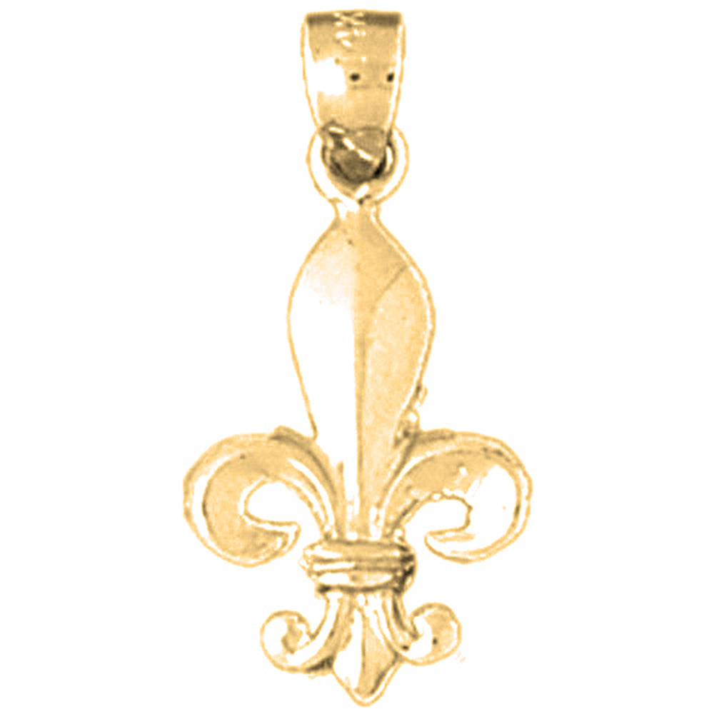 14K or 18K Gold Fleur de Lis Pendant