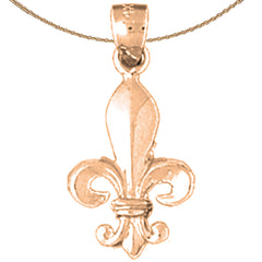 Fleur de Lis-Anhänger aus 14 Karat oder 18 Karat Gold