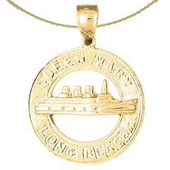 Colgante Queen Mary de oro de 10K, 14K o 18K, Long Beach