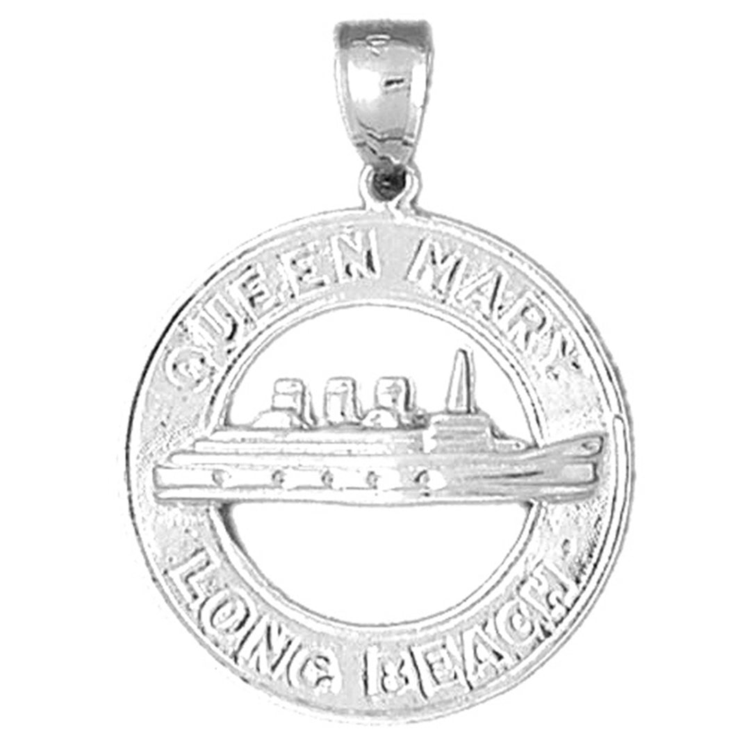 10K, 14K or 18K Gold Queen Mary, Long Beach Pendant