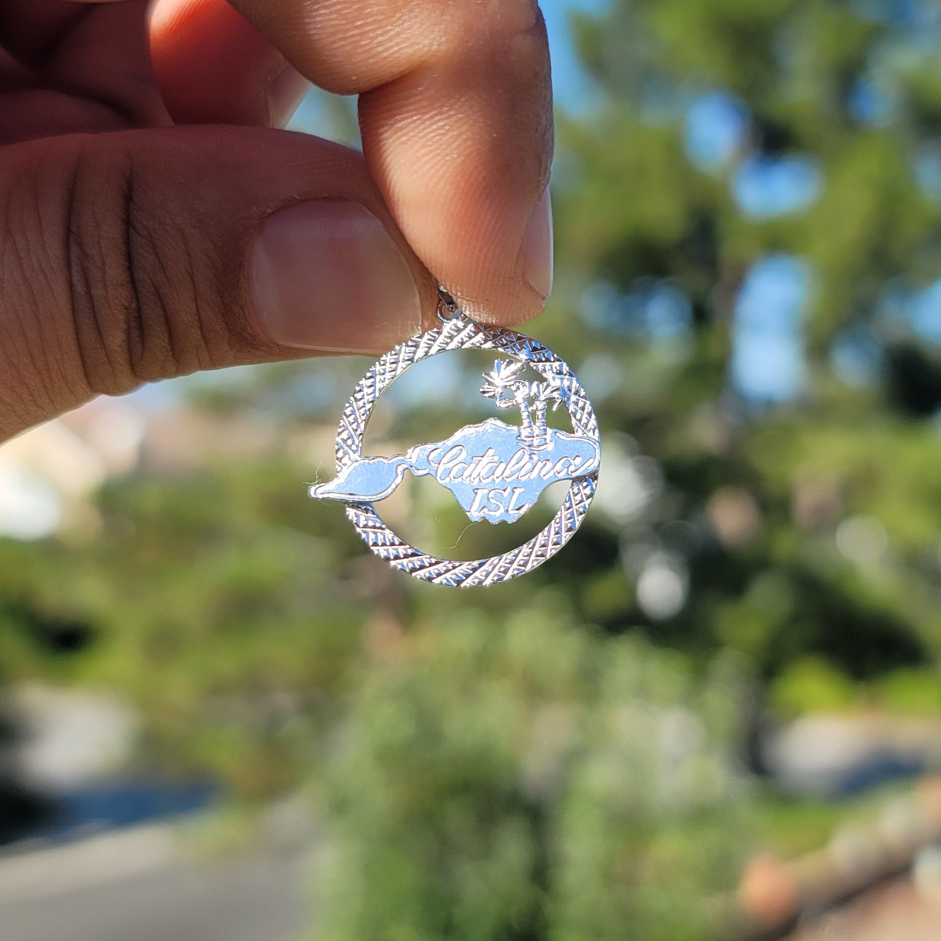 10K, 14K or 18K Gold Catalina Island Pendant