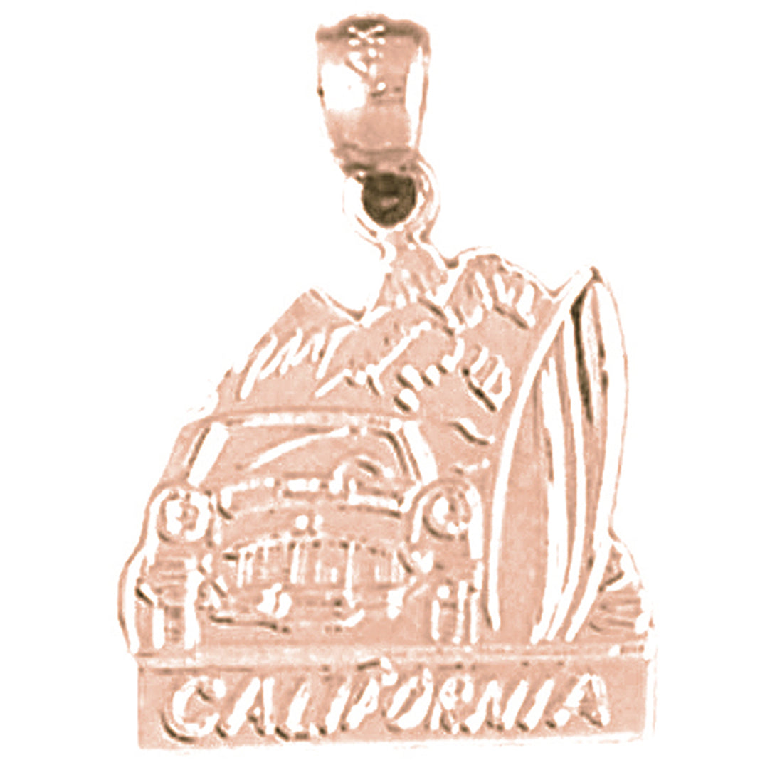 14K or 18K Gold California Pendant