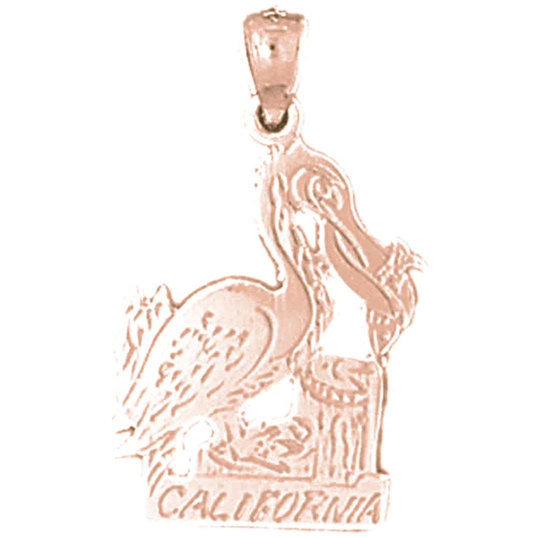 14K or 18K Gold California Pendant