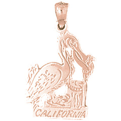 14K or 18K Gold California Pendant