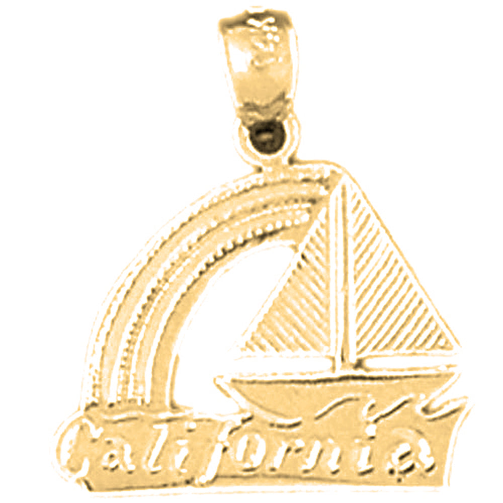 14K or 18K Gold California Pendant