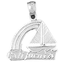 14K or 18K Gold California Pendant