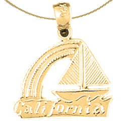 14K or 18K Gold California Pendant