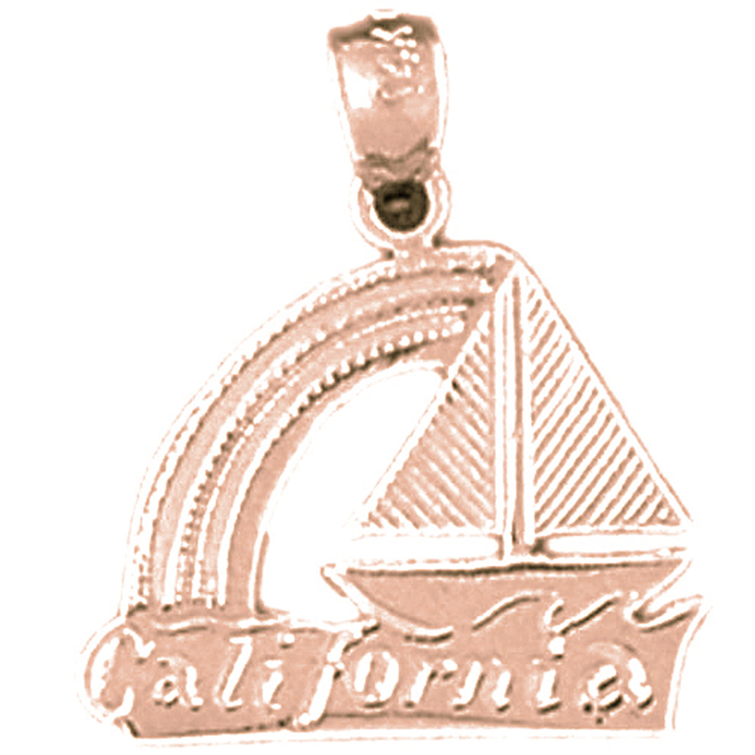 14K or 18K Gold California Pendant