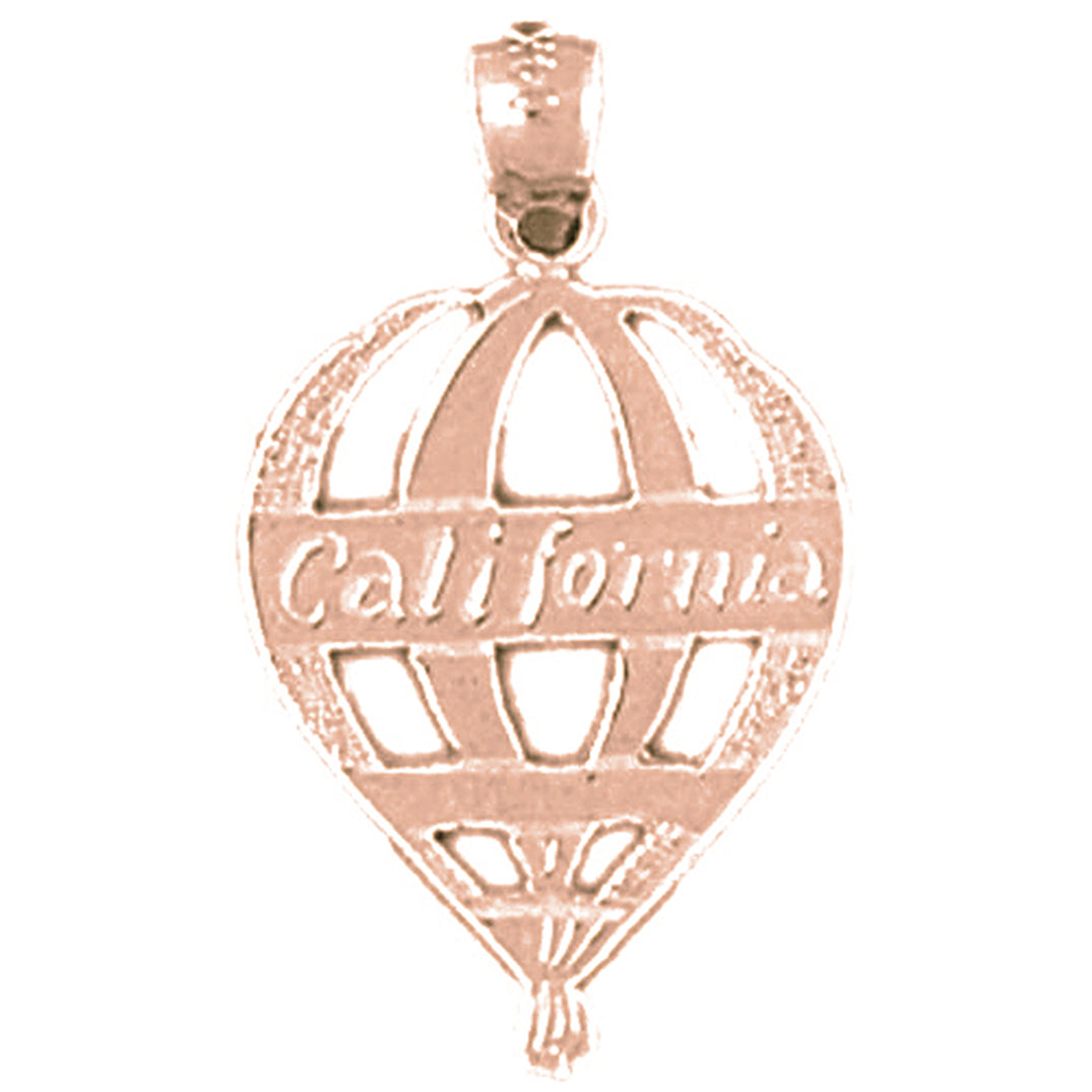 14K or 18K Gold California Pendant