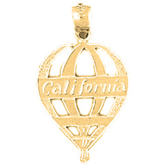 14K or 18K Gold California Pendant