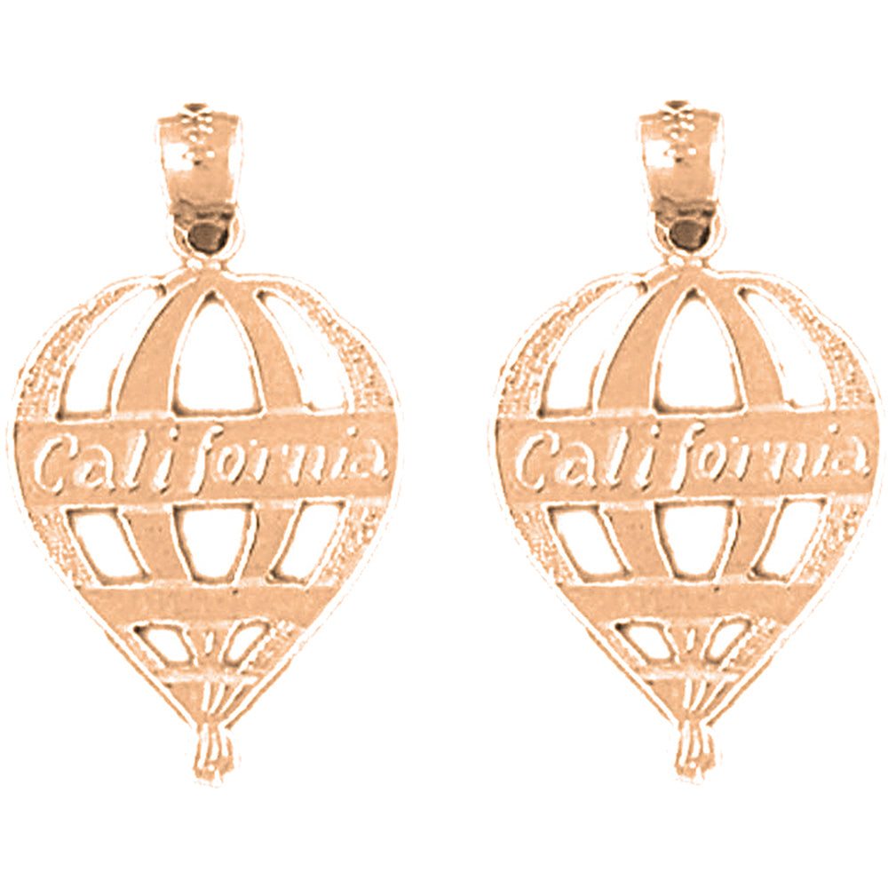 14K or 18K Gold 24mm California Earrings