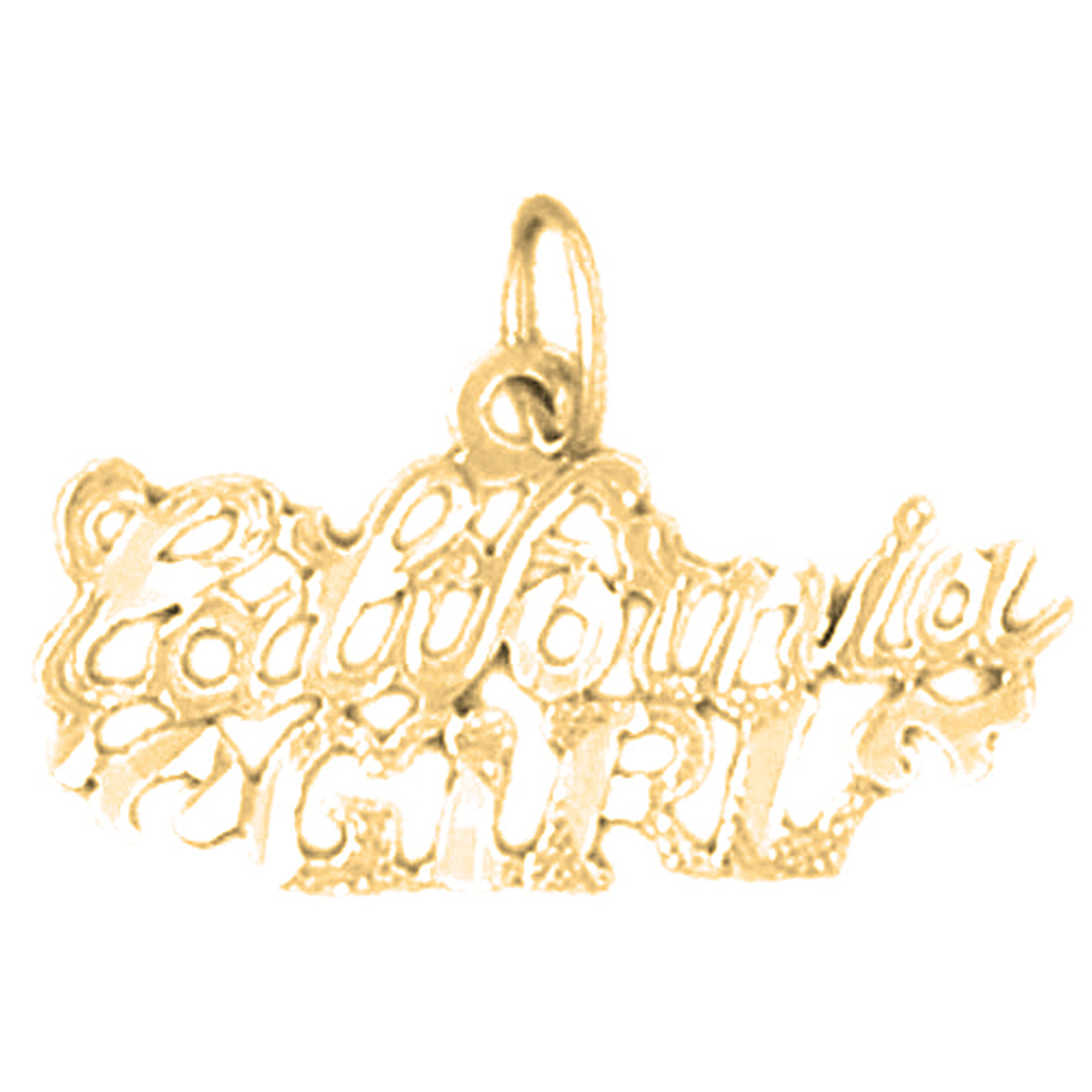 14K or 18K Gold California Girl Pendant