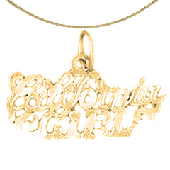 14K or 18K Gold California Girl Pendant