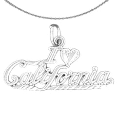 14K or 18K Gold I Love California Pendant