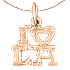 14K or 18K Gold I Love L.A. Los Angeles Pendant