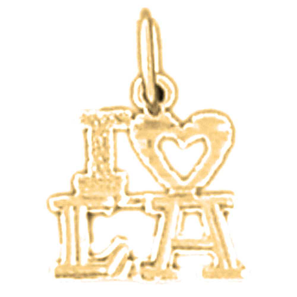 14K or 18K Gold I Love L.A. Los Angeles Pendant